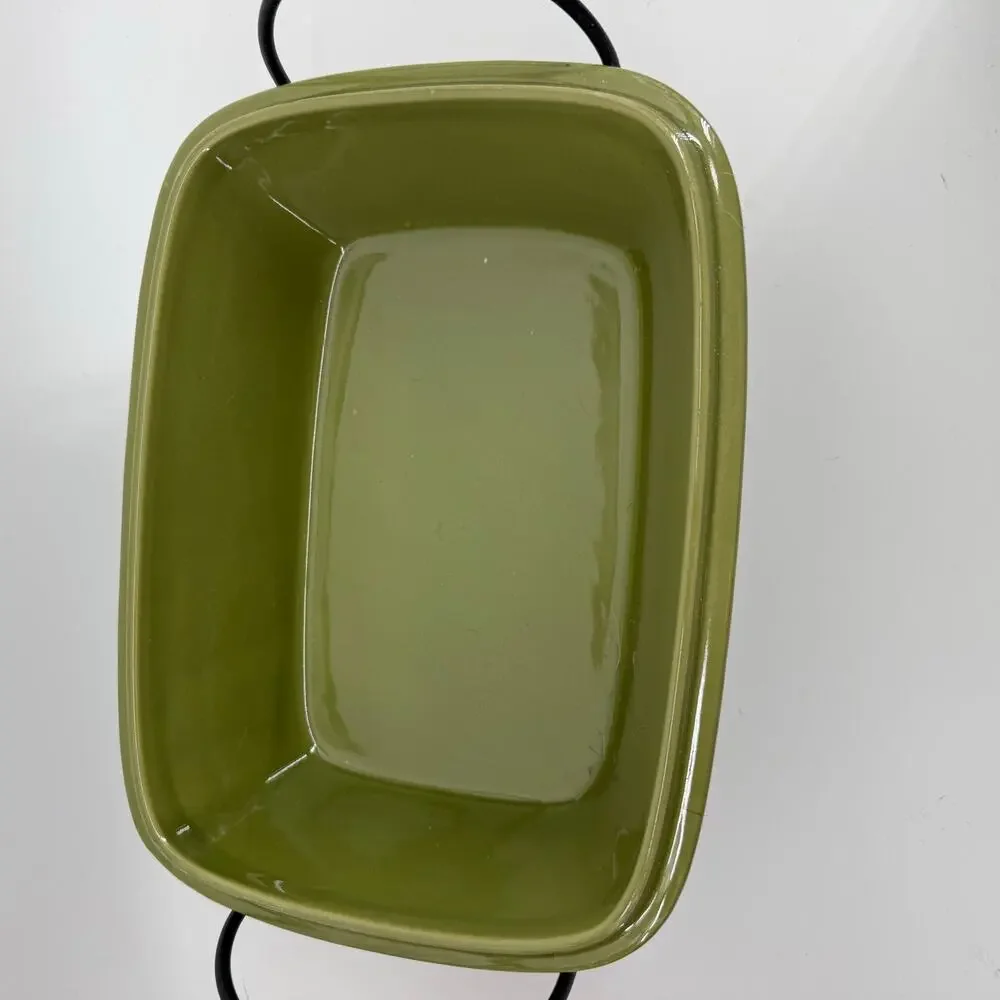 Temp-tations Orchard Vine Green 4Qt Covered Baker Dish with Lid & Wire Rack